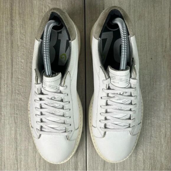 RARE P448 White Leather Chunky Lug Sole Sneaker Boot Shoe Mens Size 8 Women 9.5